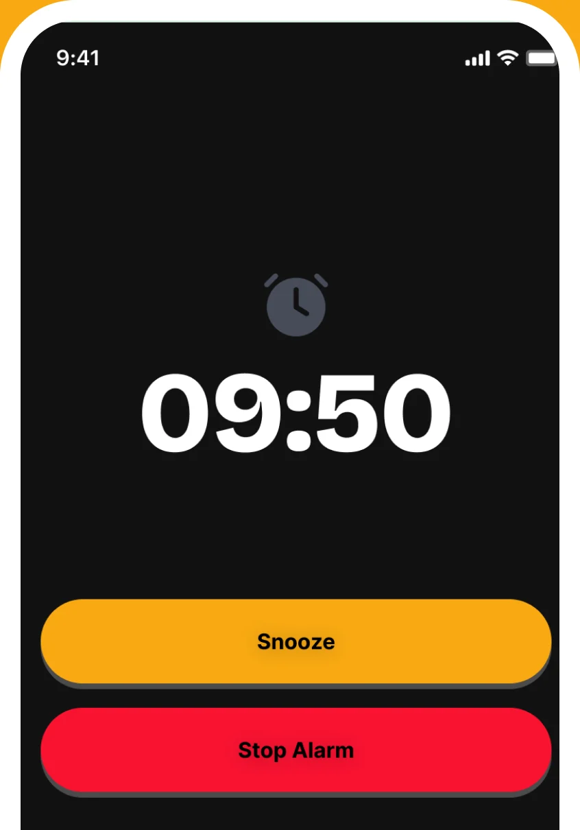 A Passpadi study alarm ringing at 09:50