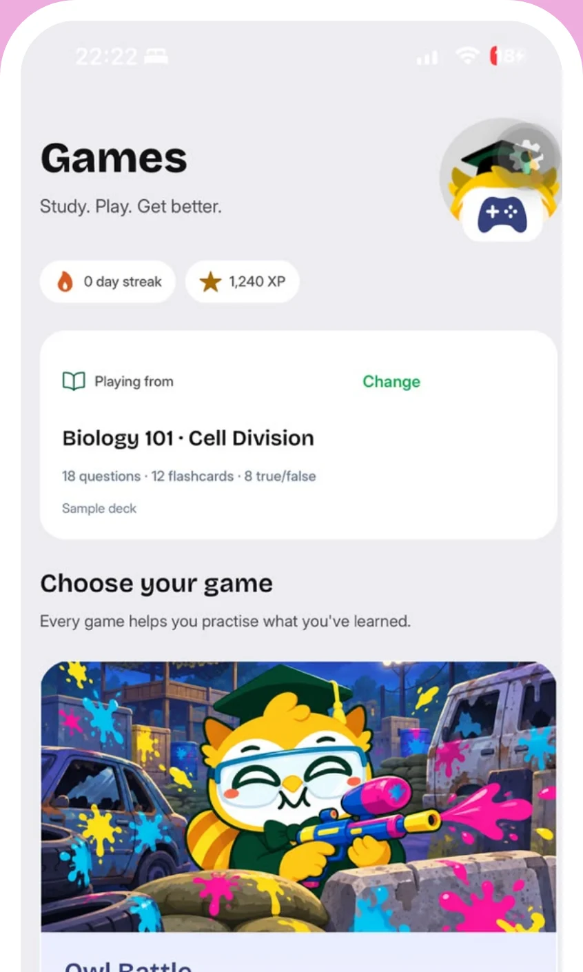 Choosing the Owl Battle game in Passpadi